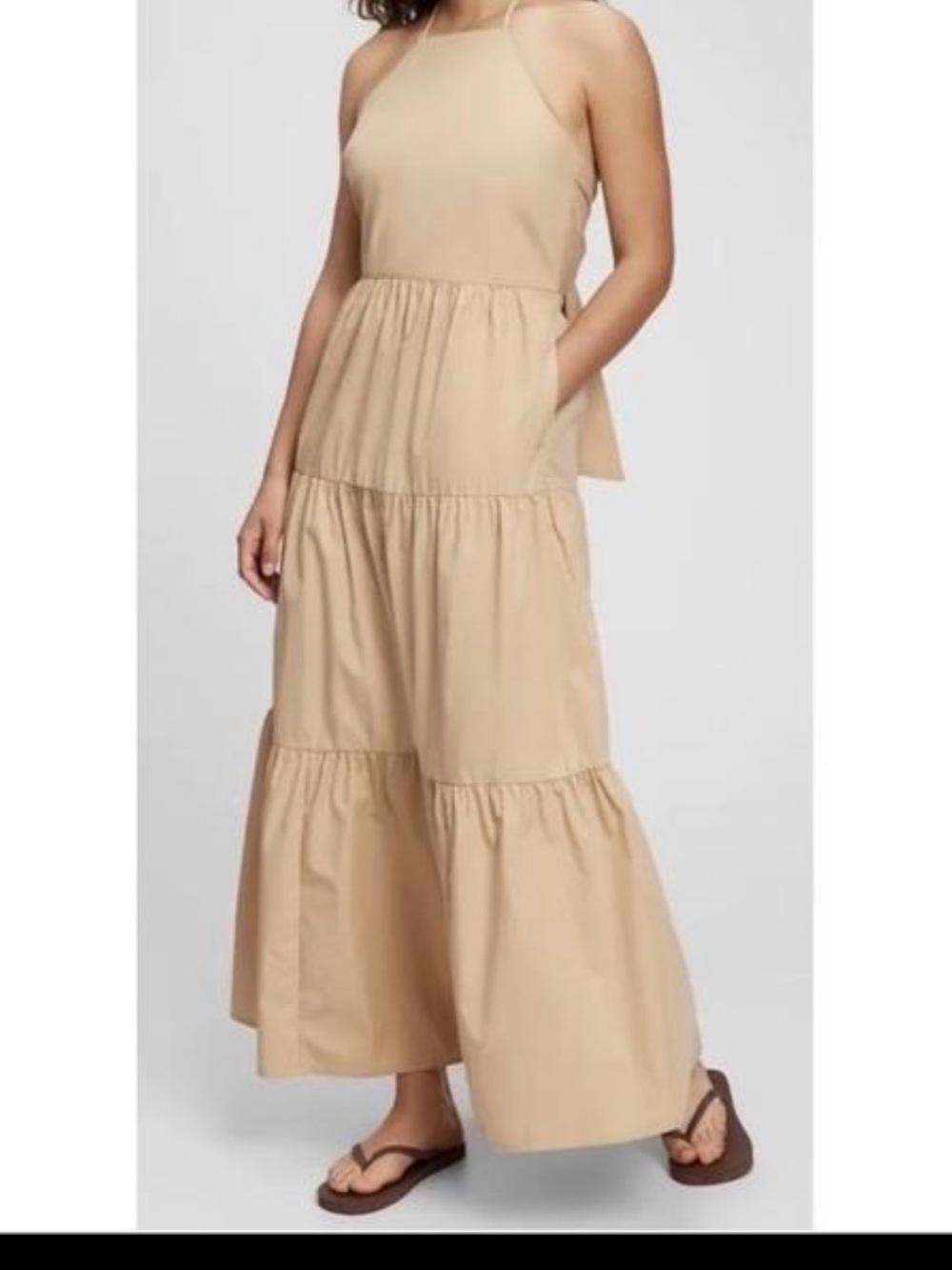 Gap Tiered Maxi Dress in Brown Size 10 NWT